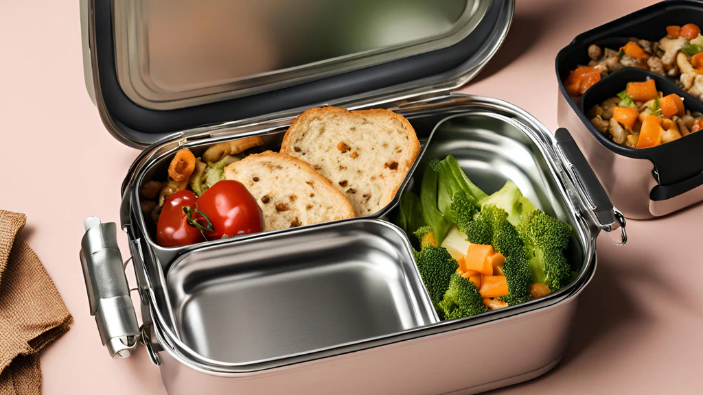 Boîtes compartimentées prêtes pour un repas pour sportif