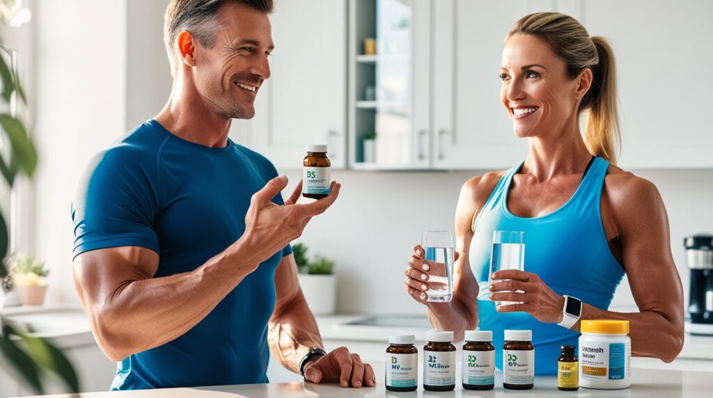 Deux sportifs testant les meilleures vitamines D du marché